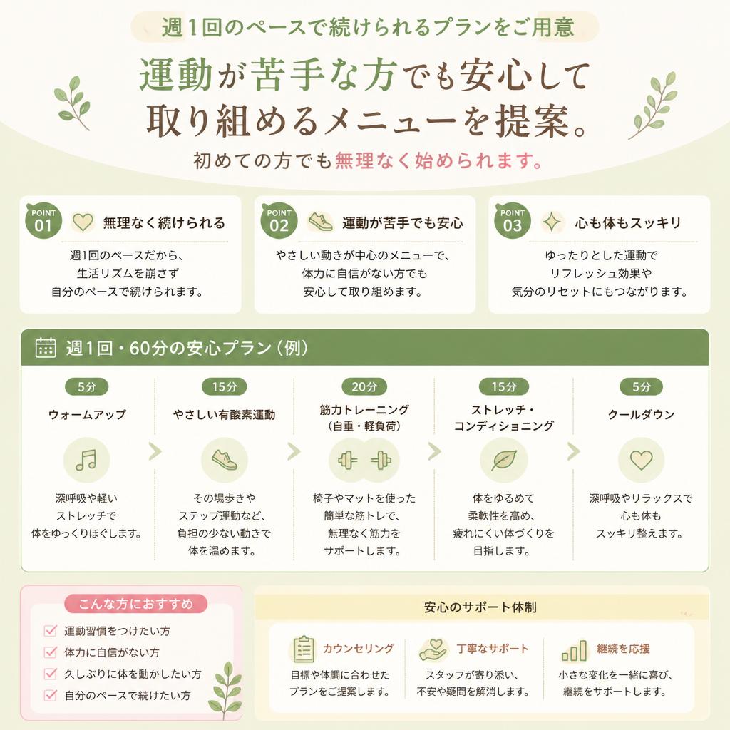 週1回の無理のないトレーニング